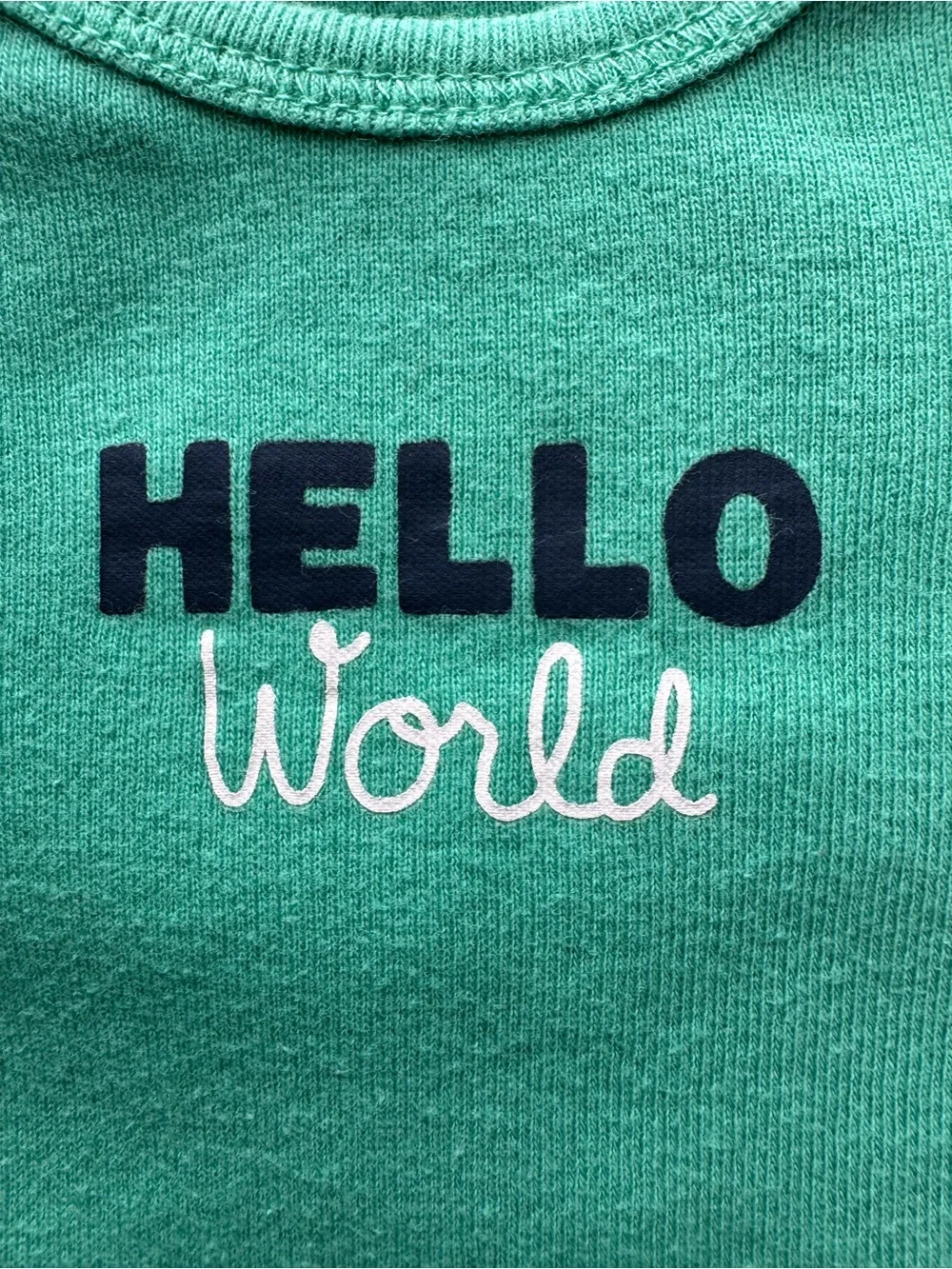 Carter’s Hello World Aqua Short Sleeve Bodysuit Baby Unisex 3 Months